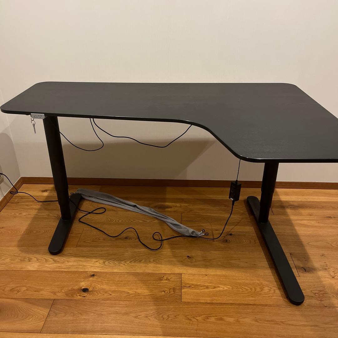 IKEA BEKANT L型　黒　自動昇降機能付き