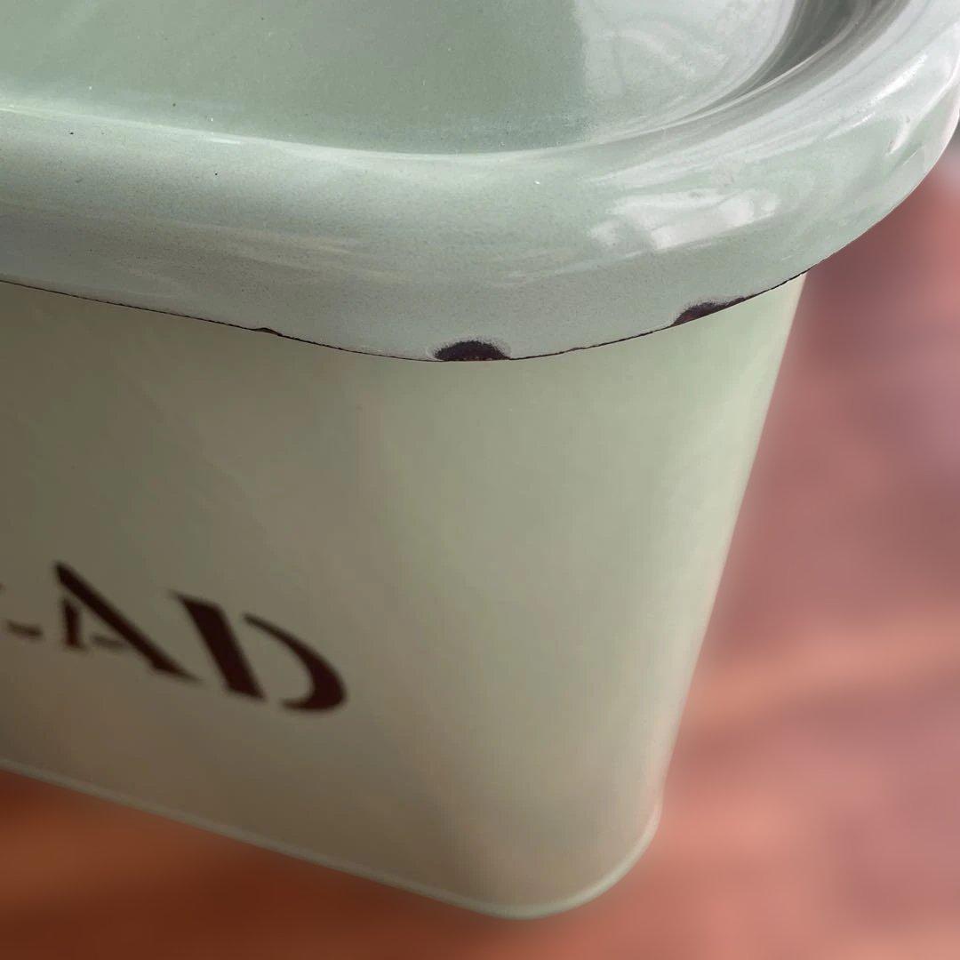 カントリー　ホーロー　ブレッド缶　BREAD　ケース　協和工業　グリーン