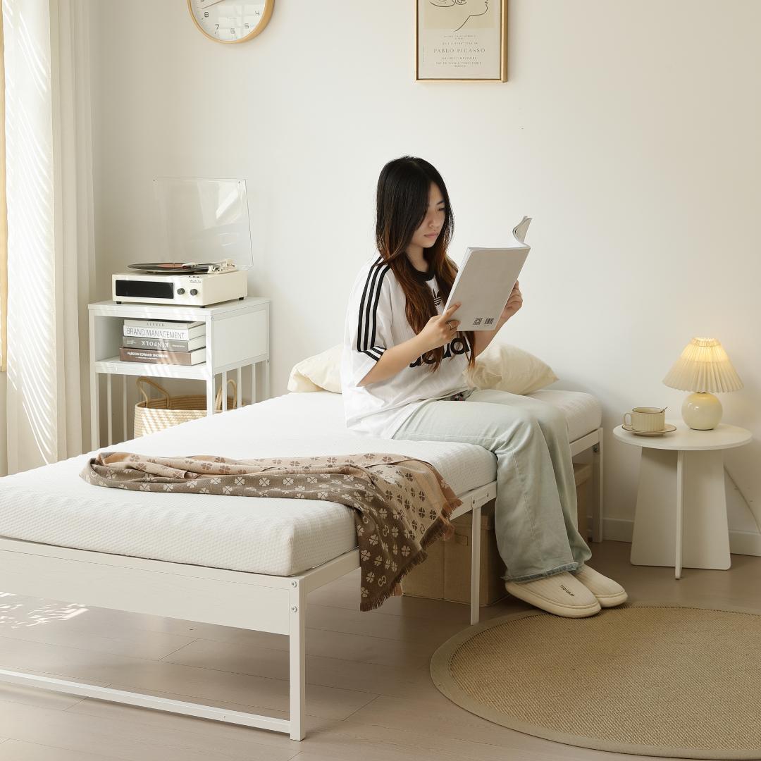 超人気！【シングル S】ベッドフレーム パイプベッド シングル 　WHITE