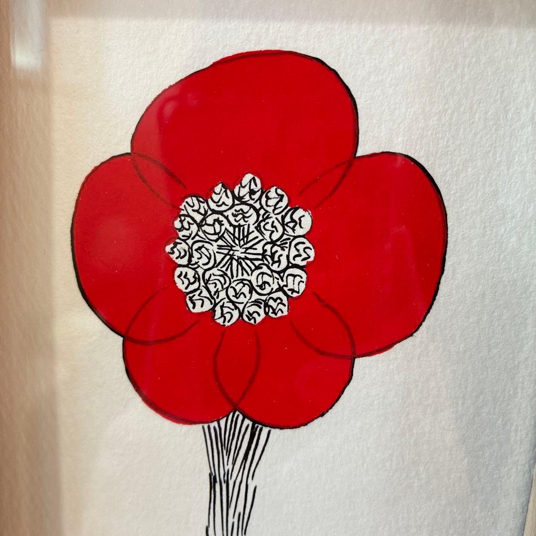 山口一郎 原画 「hana」 赤 額装済 - メルカリ