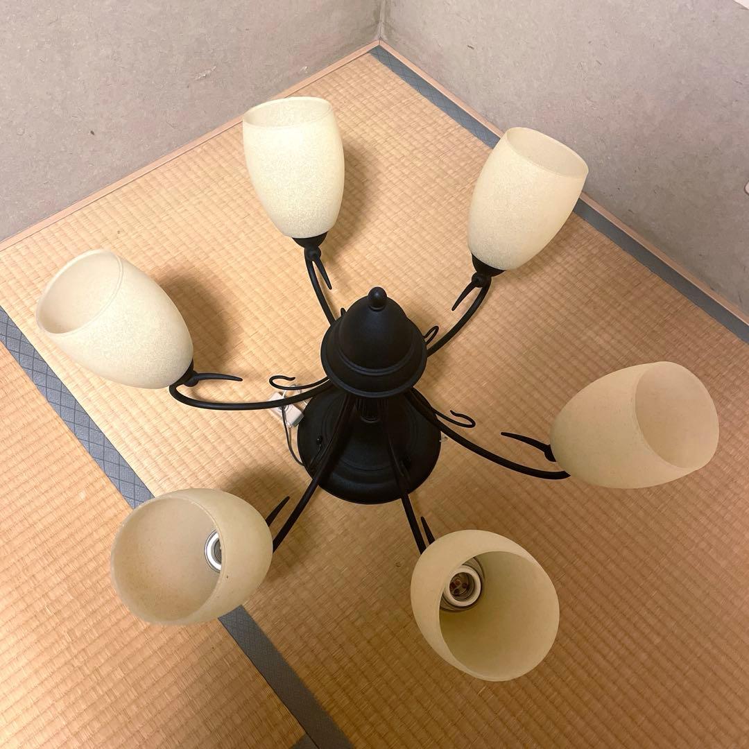 【美品】大塚家具購入 6灯 ダイコー アイアン シャンデリア 10畳