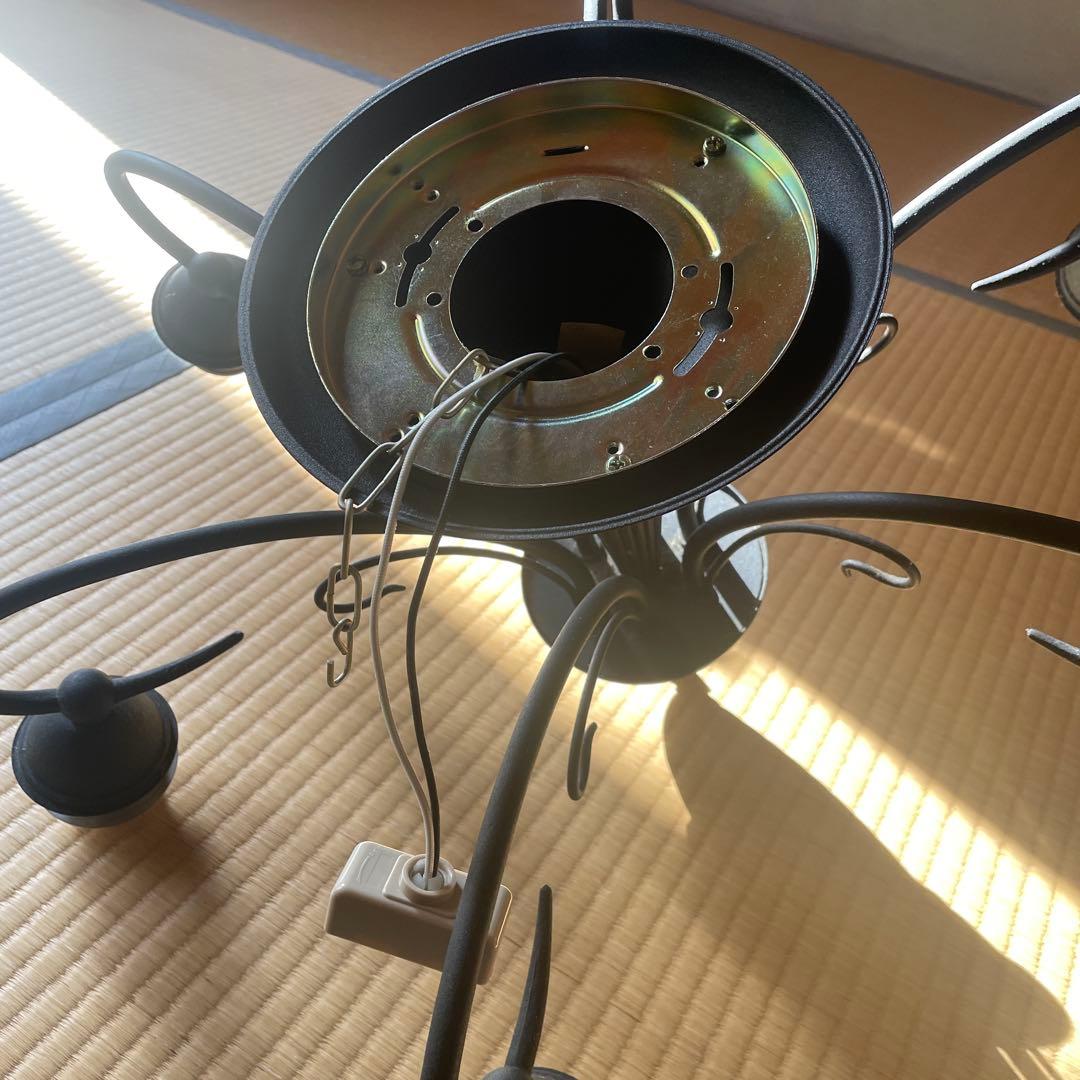 【美品】大塚家具購入 6灯 ダイコー アイアン シャンデリア 10畳