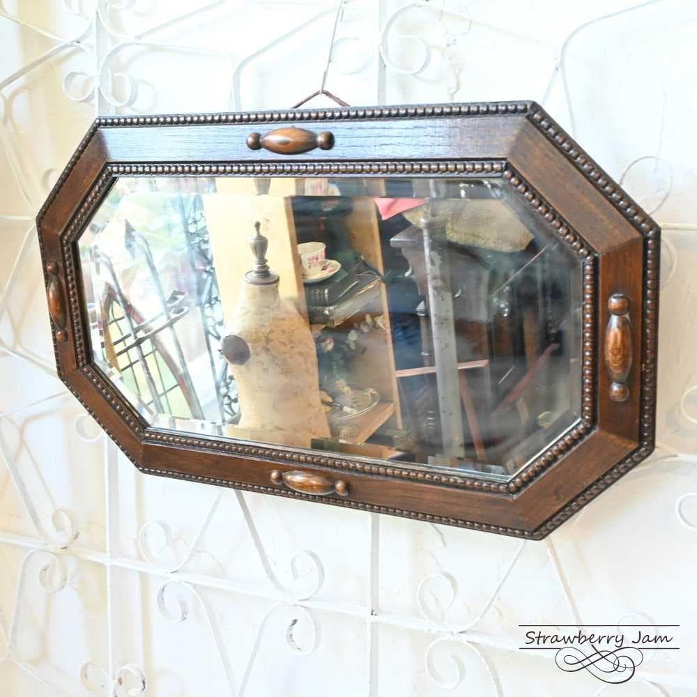 L3705-254 英国アンティーク オーク 壁掛けミラー ミラー インテリア