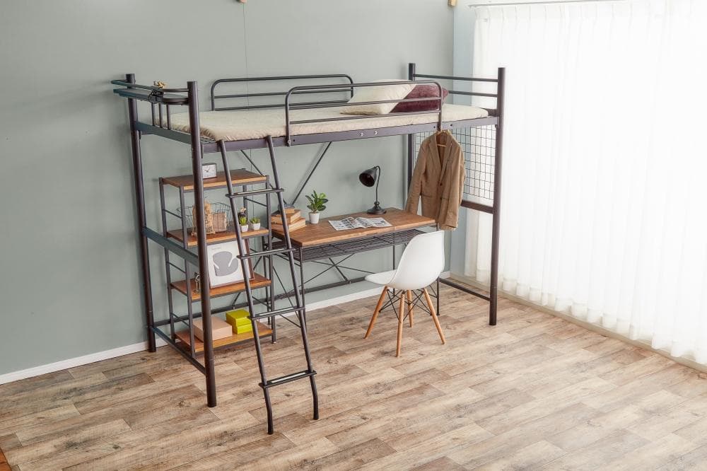 【新品・送料無料】【シングル】 Pionnier ロフトパイプベッド