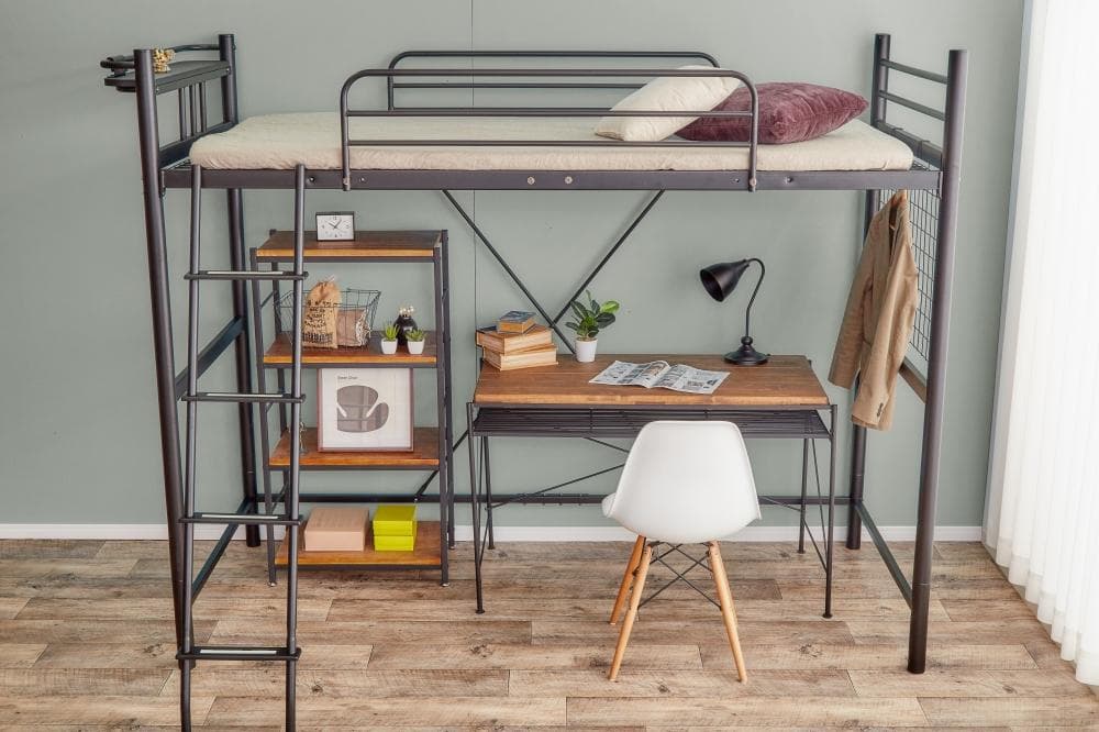 【新品・送料無料】【シングル】 Pionnier ロフトパイプベッド