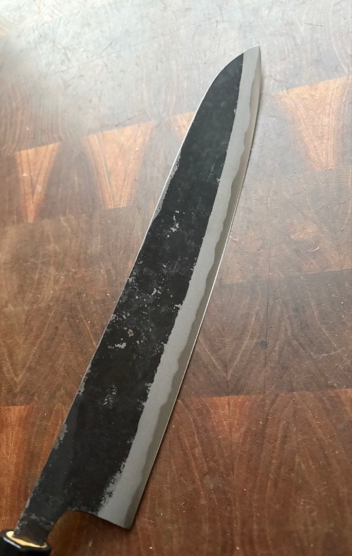 土佐打刃物　青2 和　牛刀　240mm 包丁　8寸　黒打　霞　手打　青紙