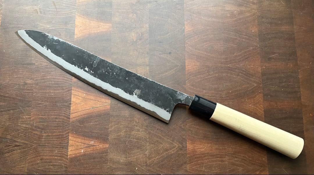 土佐打刃物　青2 和　牛刀　240mm 包丁　8寸　黒打　霞　手打　青紙