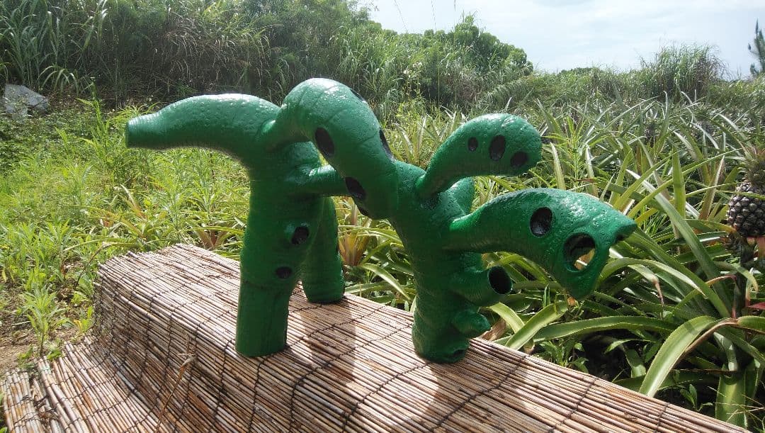 孟宗竹の置物（緑）　宇宙への幻想２