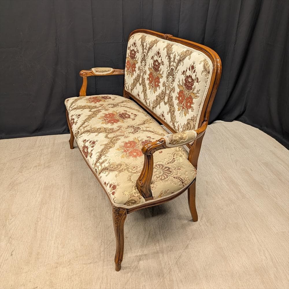 イタリア製　アッティカ　猫脚　ラブソファ　2人掛け　サロンチェア　アームチェア