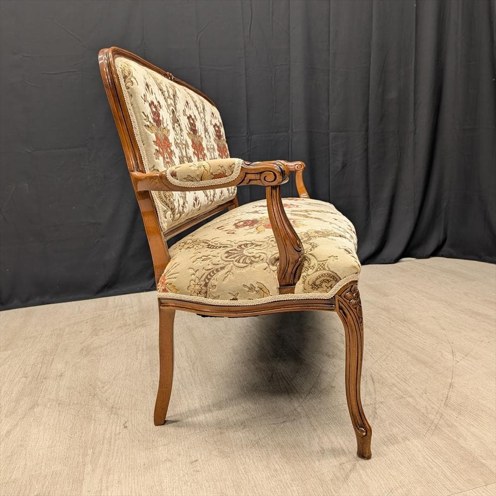 イタリア製　アッティカ　猫脚　ラブソファ　2人掛け　サロンチェア　アームチェア