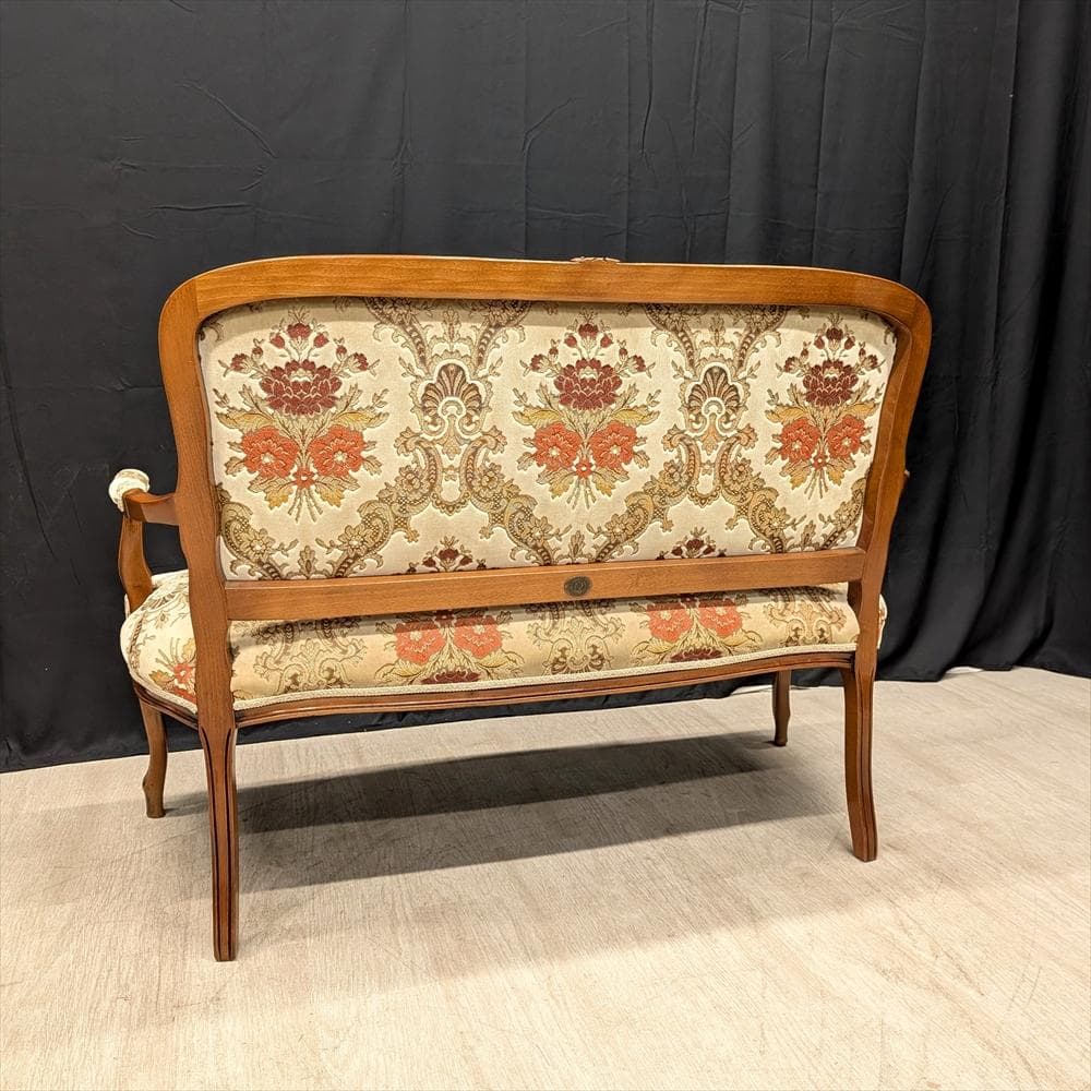 イタリア製　アッティカ　猫脚　ラブソファ　2人掛け　サロンチェア　アームチェア