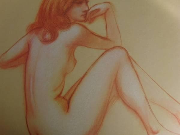 古沢　岩美、デッサン　Ｙ、希少な額装用画集より、新品額装付、状態良好