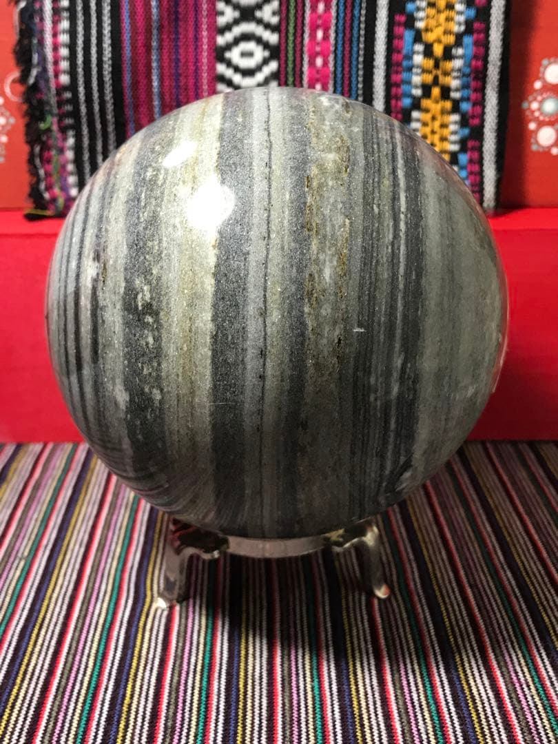 《SHOP》丸玉【リバーストーン/大理石】約100mm/約1.6kg[1599