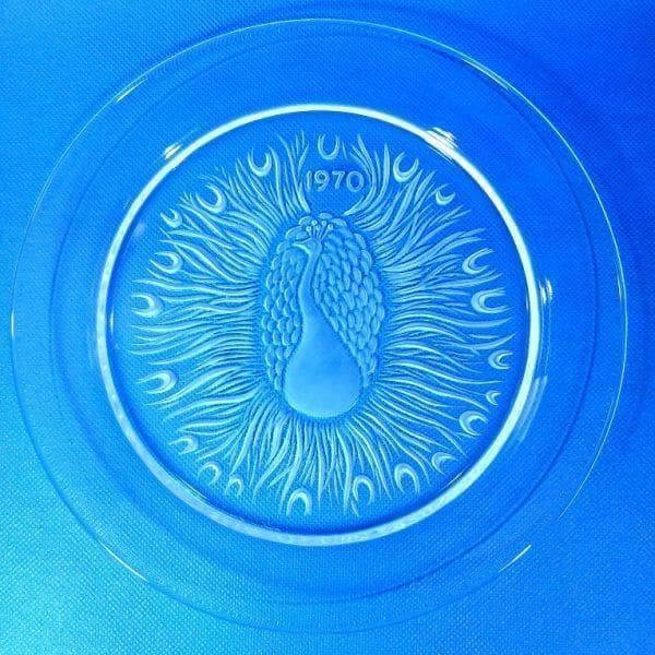 ラリック フランス 孔雀 クリスタルガラス イヤープレート 飾り皿