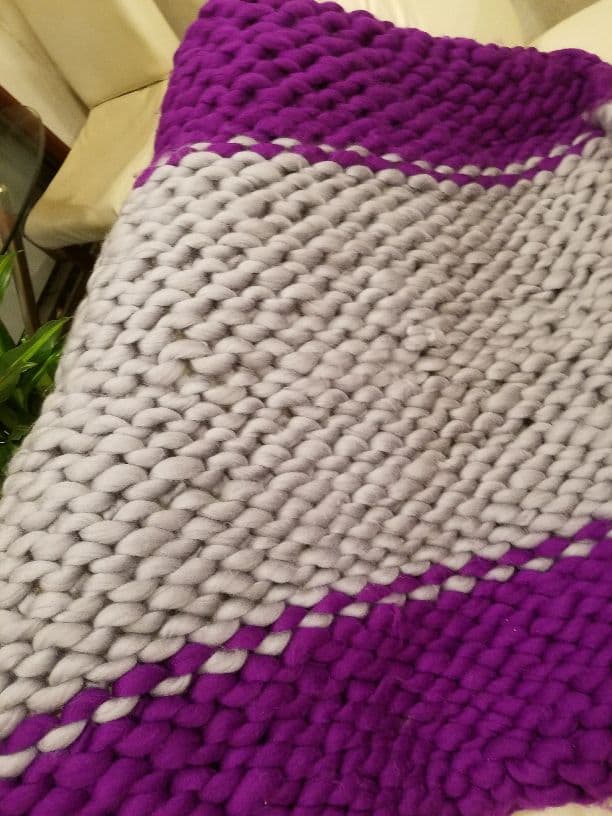 チャンキーニット　ブランケット