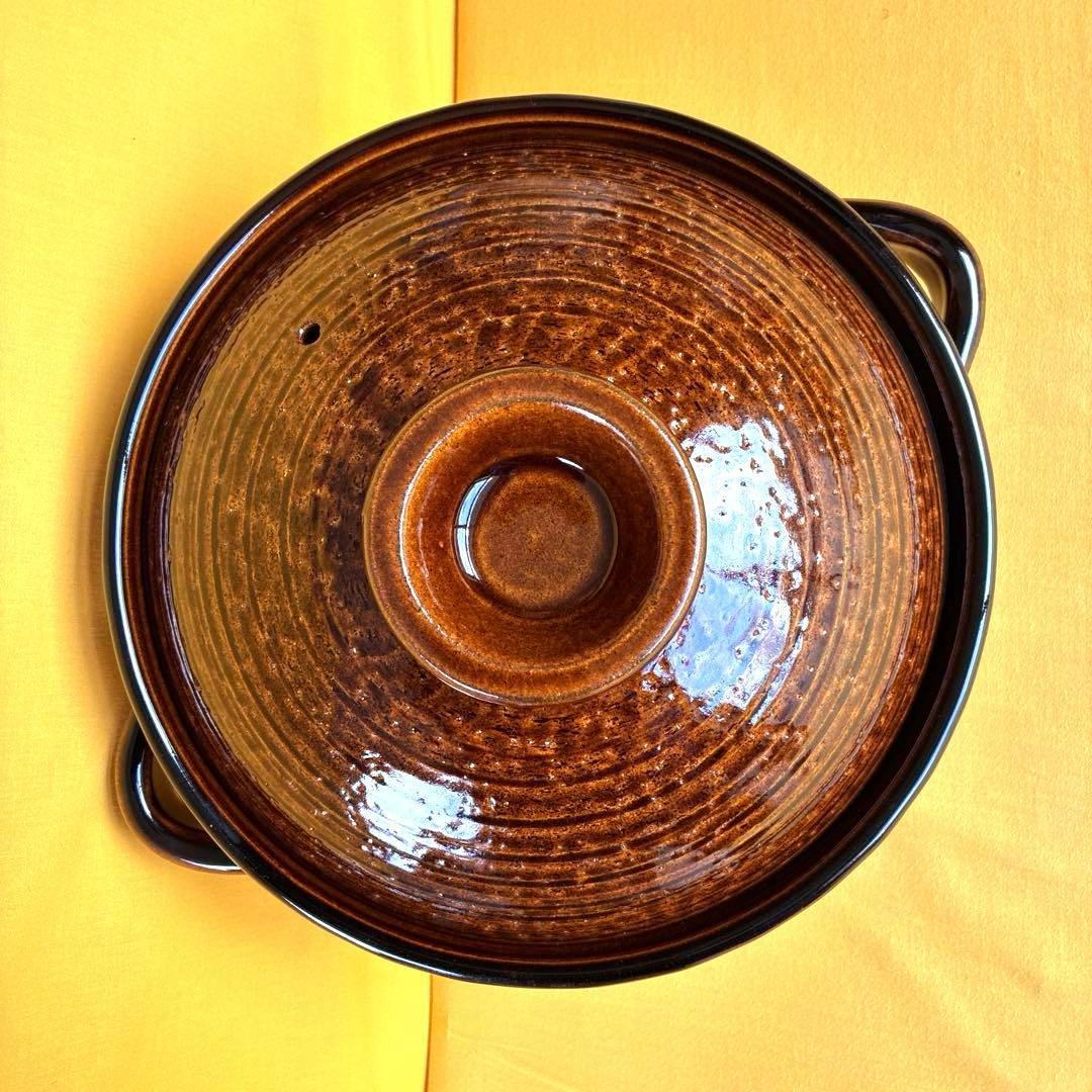 土鍋伊賀焼10.5号深鍋アメ釉