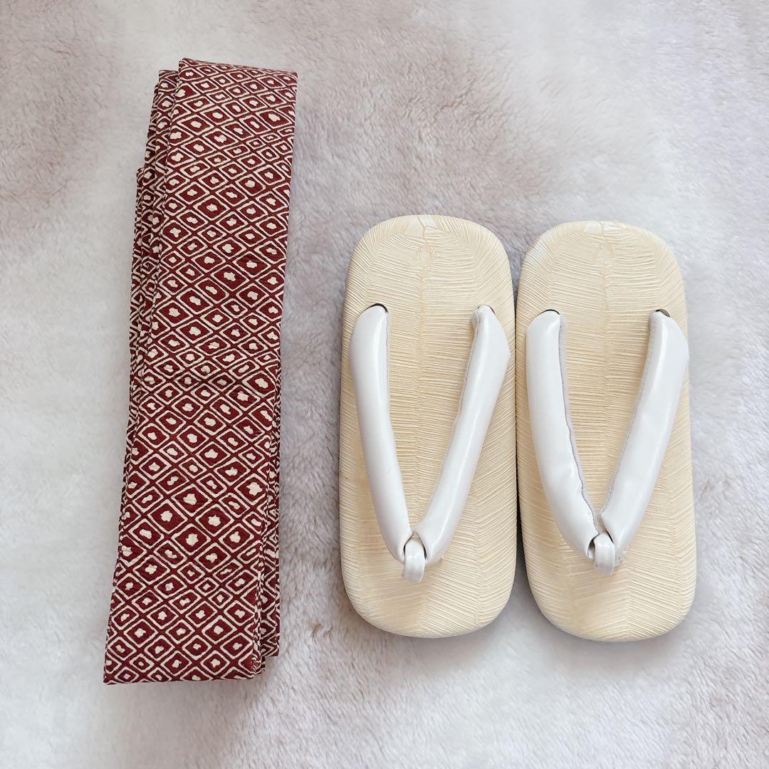 七五三　５歳　男の子　男児　正絹着物　袴　セット　子供着物　青　紺　雪駄　角帯