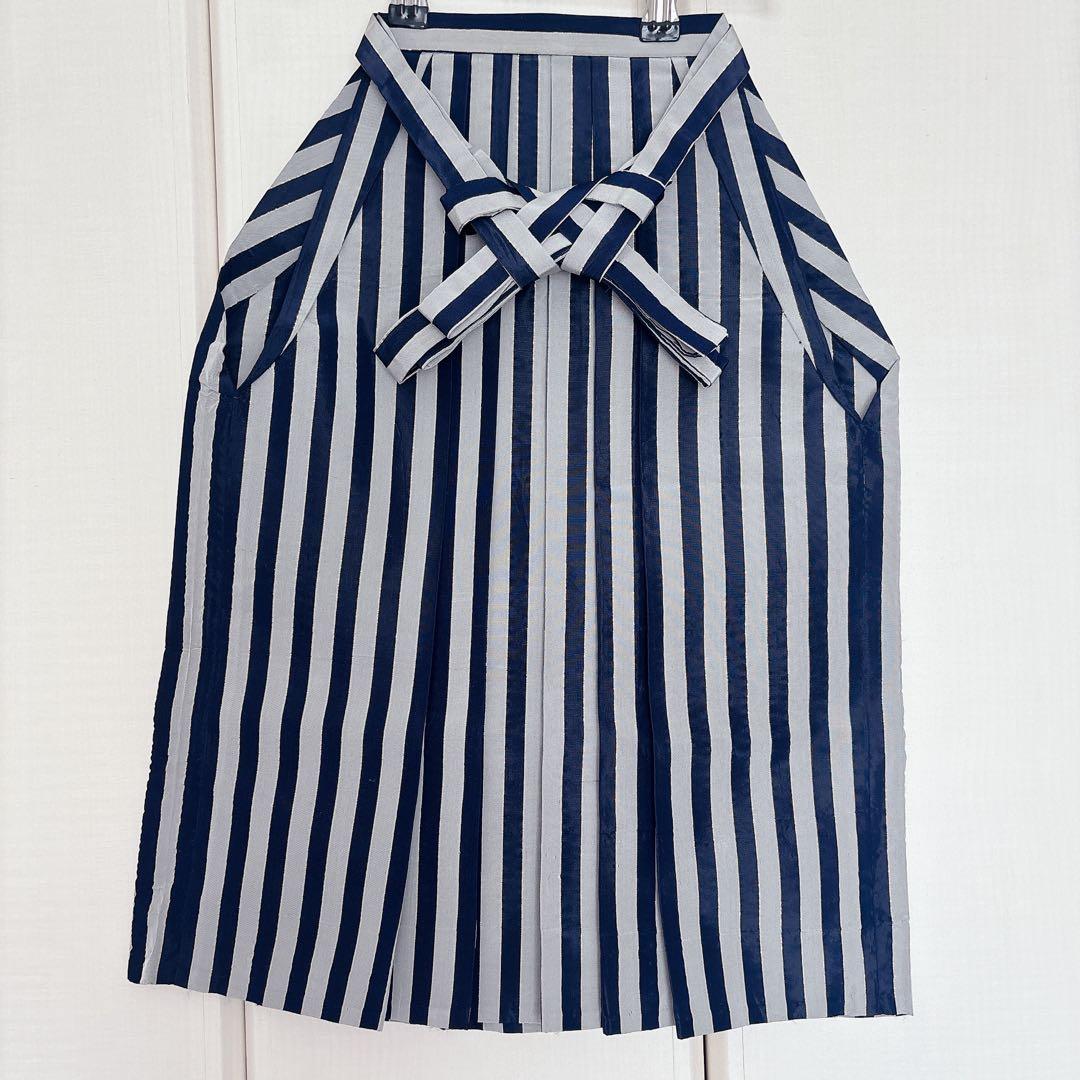 七五三　５歳　男の子　男児　正絹着物　袴　セット　子供着物　青　紺　雪駄　角帯