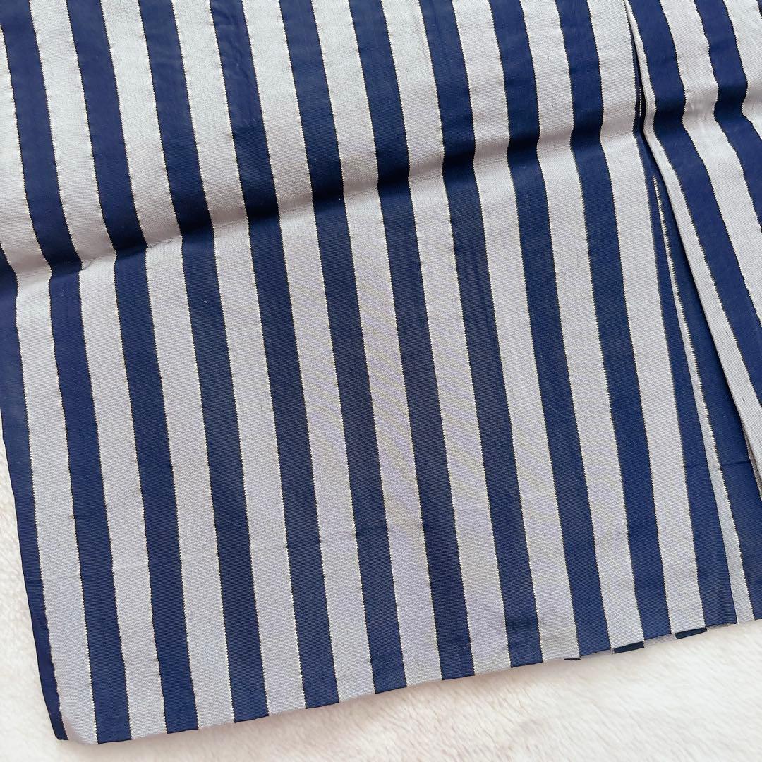 七五三　５歳　男の子　男児　正絹着物　袴　セット　子供着物　青　紺　雪駄　角帯