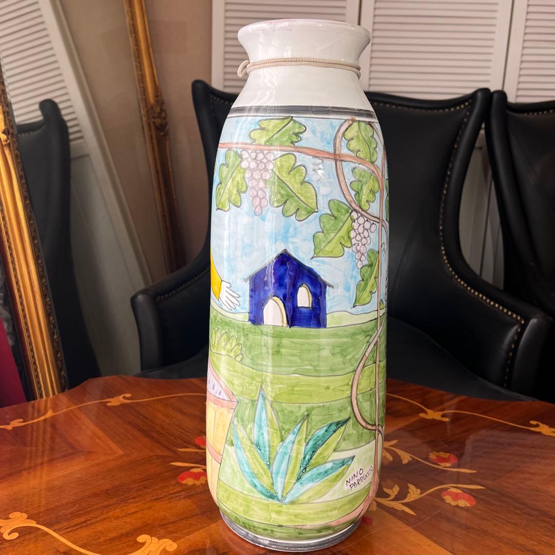 レアNINO PARRUCCAニーノ パルッカ 陶器花器(大)イタリア シチリア