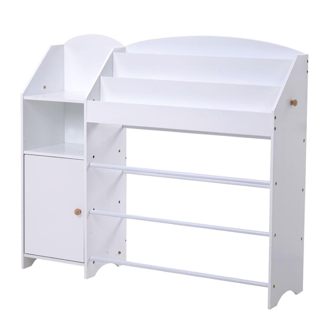 【新品】引き出し付き 大容量 木製 絵本棚 おもちゃ収納ラック