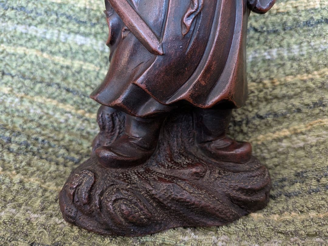 №19古備前鍾馗置物A15、 厄除け・魔除けの鍾馗様像、備前焼の鍾馗置物、