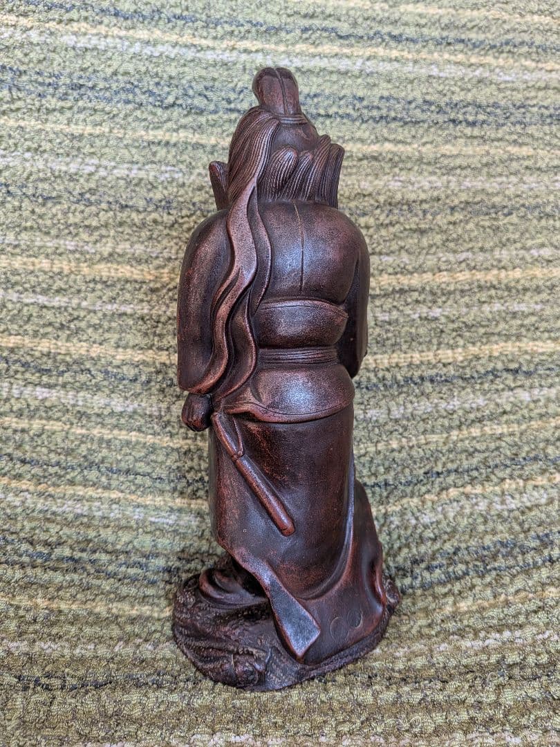 №19古備前鍾馗置物A15、 厄除け・魔除けの鍾馗様像、備前焼の鍾馗置物、