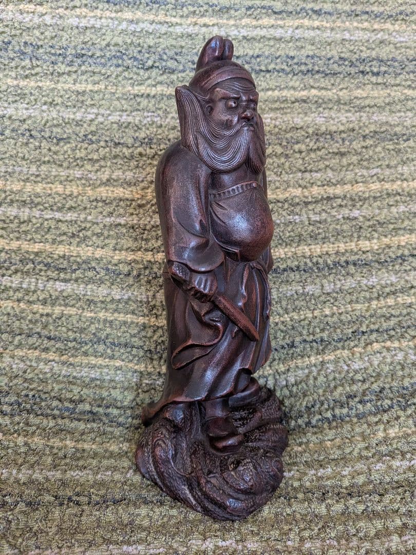 №19古備前鍾馗置物A15、 厄除け・魔除けの鍾馗様像、備前焼の鍾馗置物、