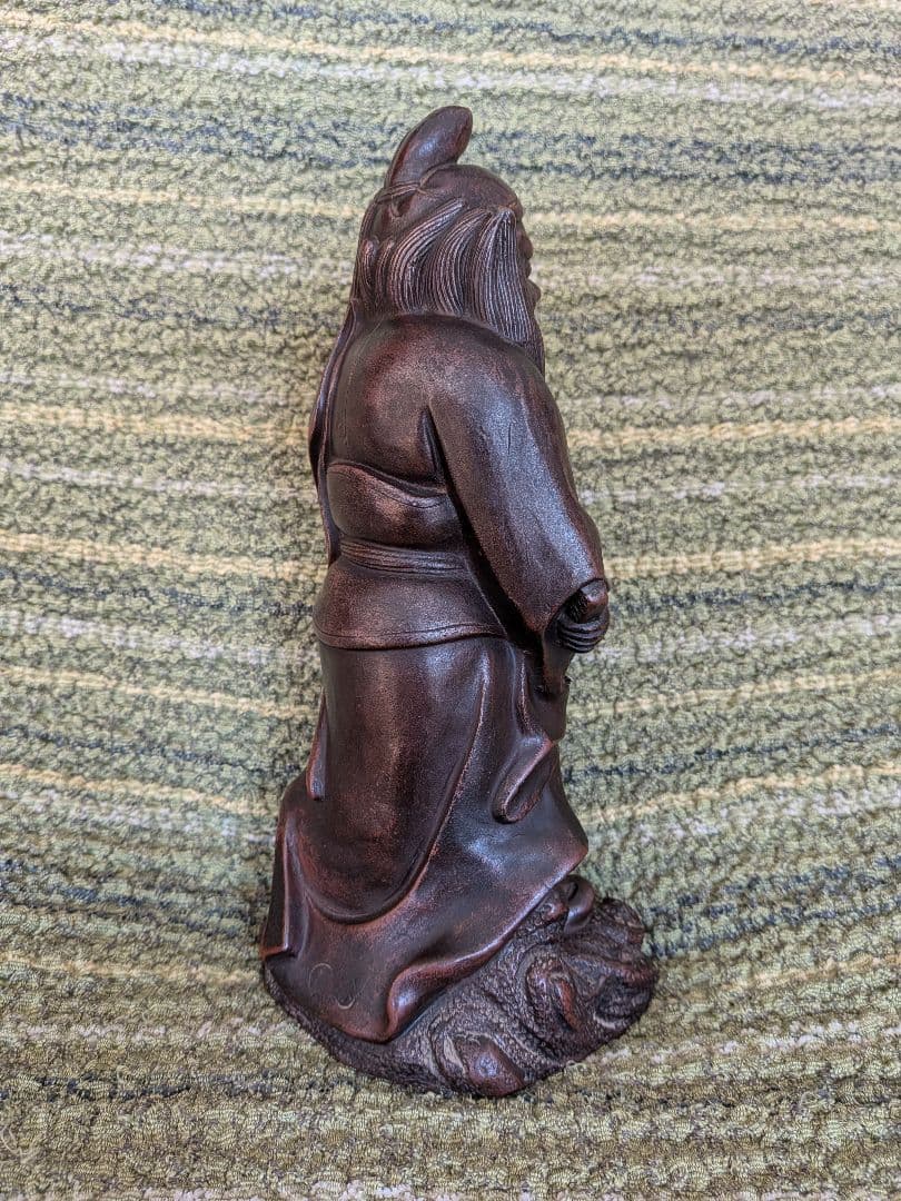 №19古備前鍾馗置物A15、 厄除け・魔除けの鍾馗様像、備前焼の鍾馗置物、