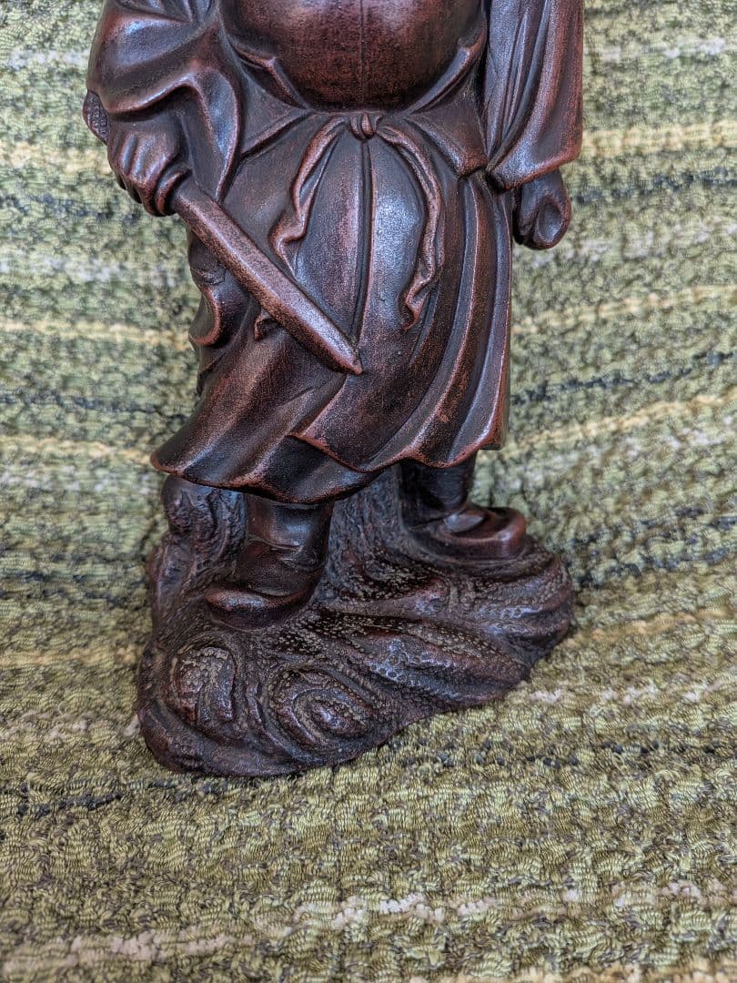 №19古備前鍾馗置物A15、 厄除け・魔除けの鍾馗様像、備前焼の鍾馗置物、