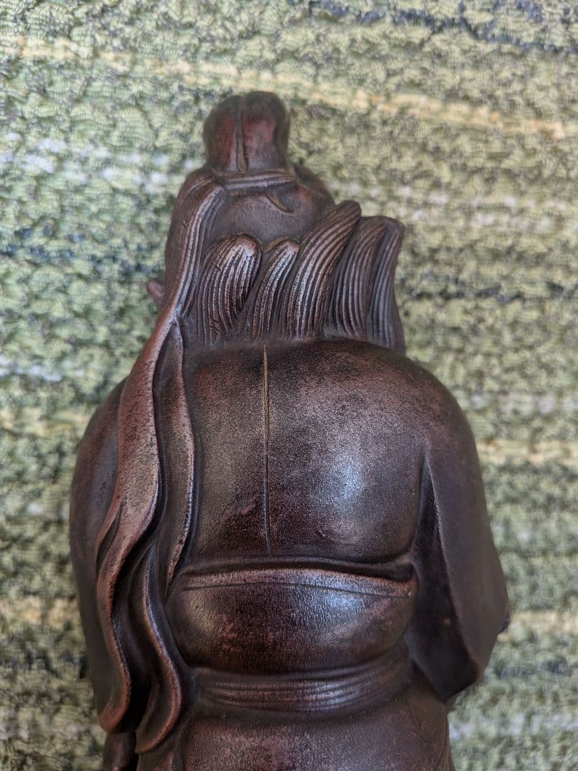 №19古備前鍾馗置物A15、 厄除け・魔除けの鍾馗様像、備前焼の鍾馗置物、