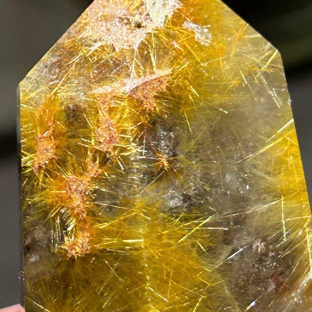 ☆最高級品！帝王秘宝！フラワー ゴールド ガーデン ルチル 六角柱