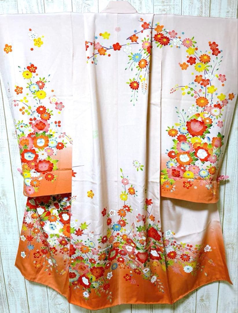 【豪華友禅】七五三　5歳〜7歳　女の子　正絹　ピンク系