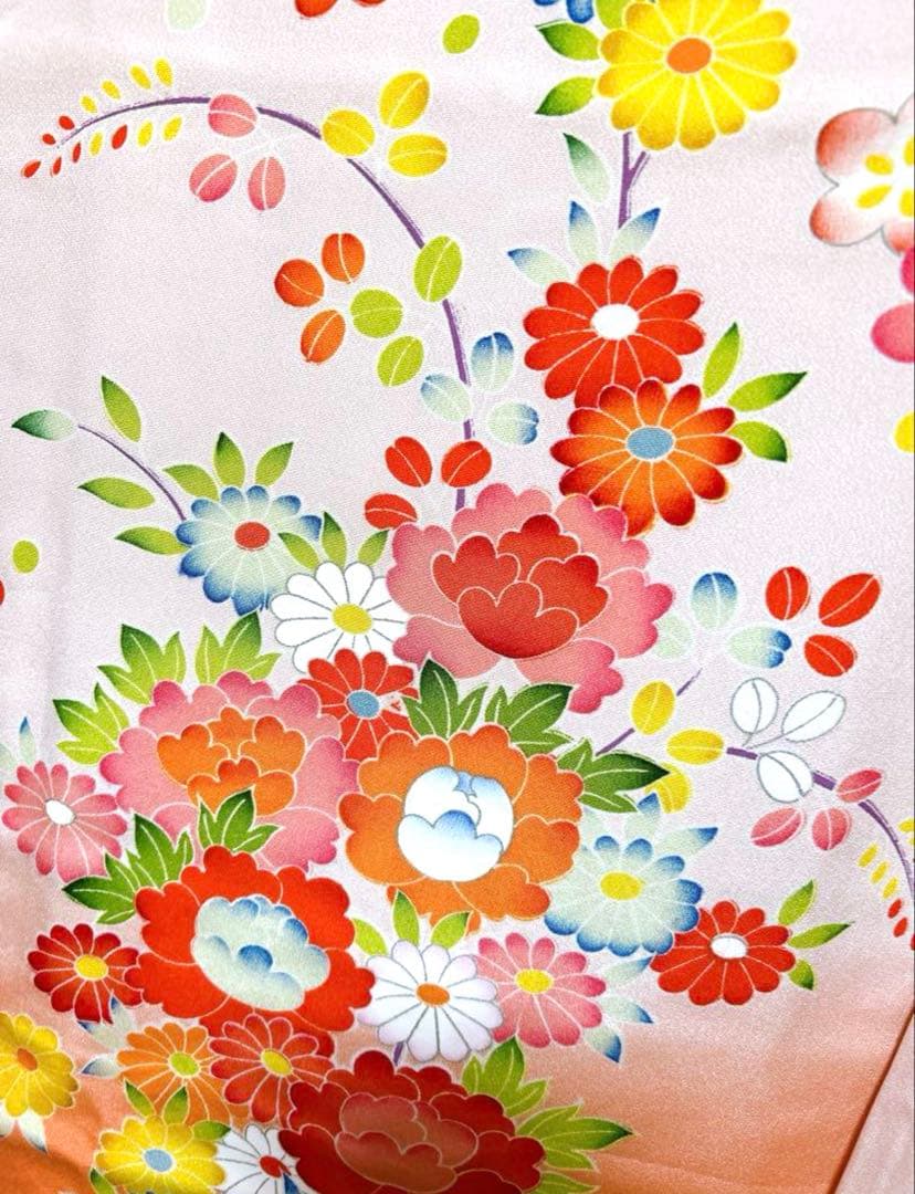 【豪華友禅】七五三　5歳〜7歳　女の子　正絹　ピンク系