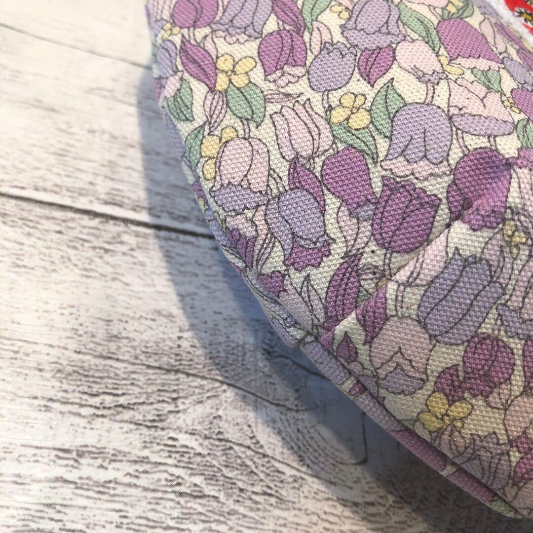 ダーツ入りバッグ※コヤンイサムチョン※ パープル小花柄　バレリーナ