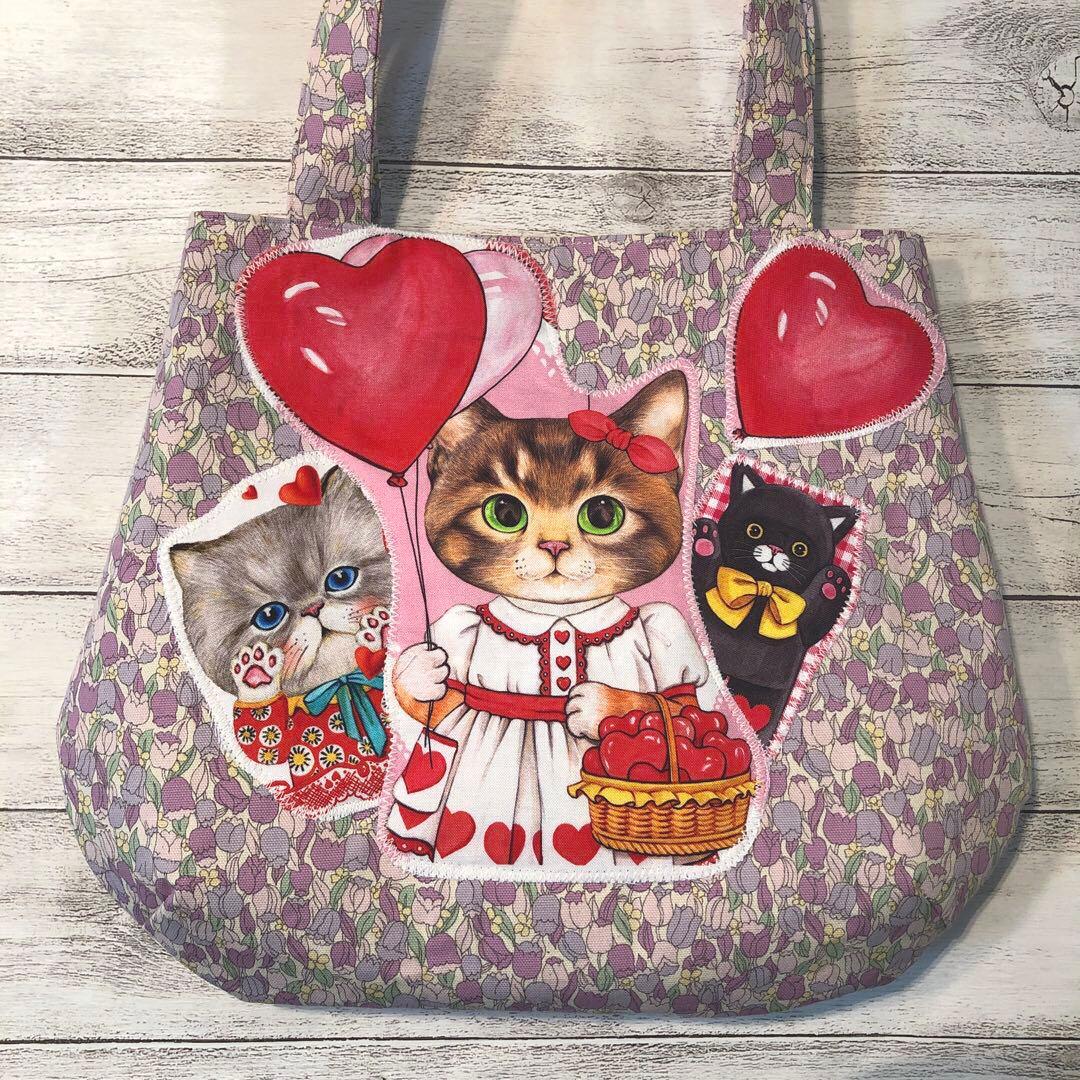 ダーツ入りバッグ※コヤンイサムチョン※ パープル小花柄　バレリーナ