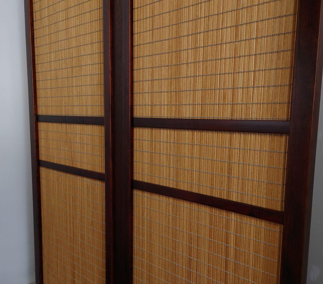 簾調衝立#間仕切り#衝立　ライトブラウン木簾使用　シンプル１枚式衝立