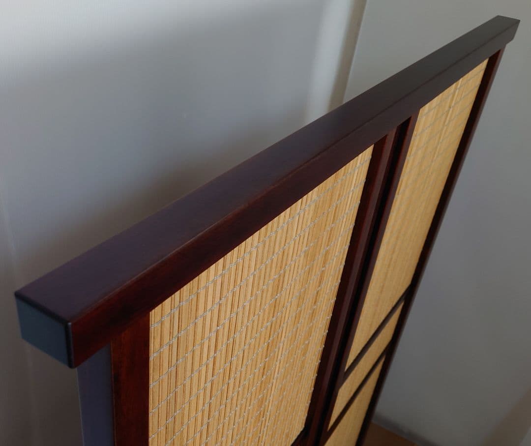 簾調衝立#間仕切り#衝立　ライトブラウン木簾使用　シンプル１枚式衝立