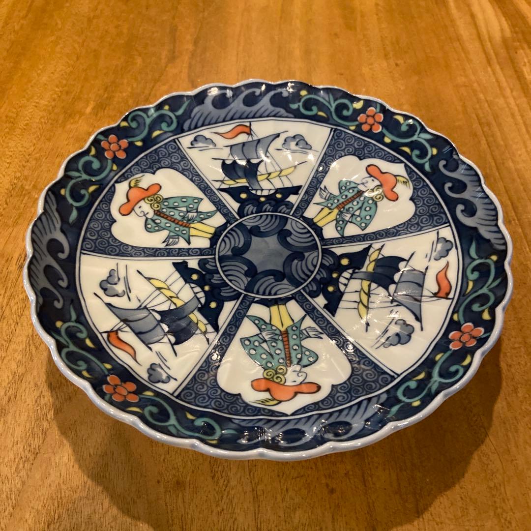 有田焼東峰窯南蛮船南蛮人絵付け高台付皿 - メルカリ