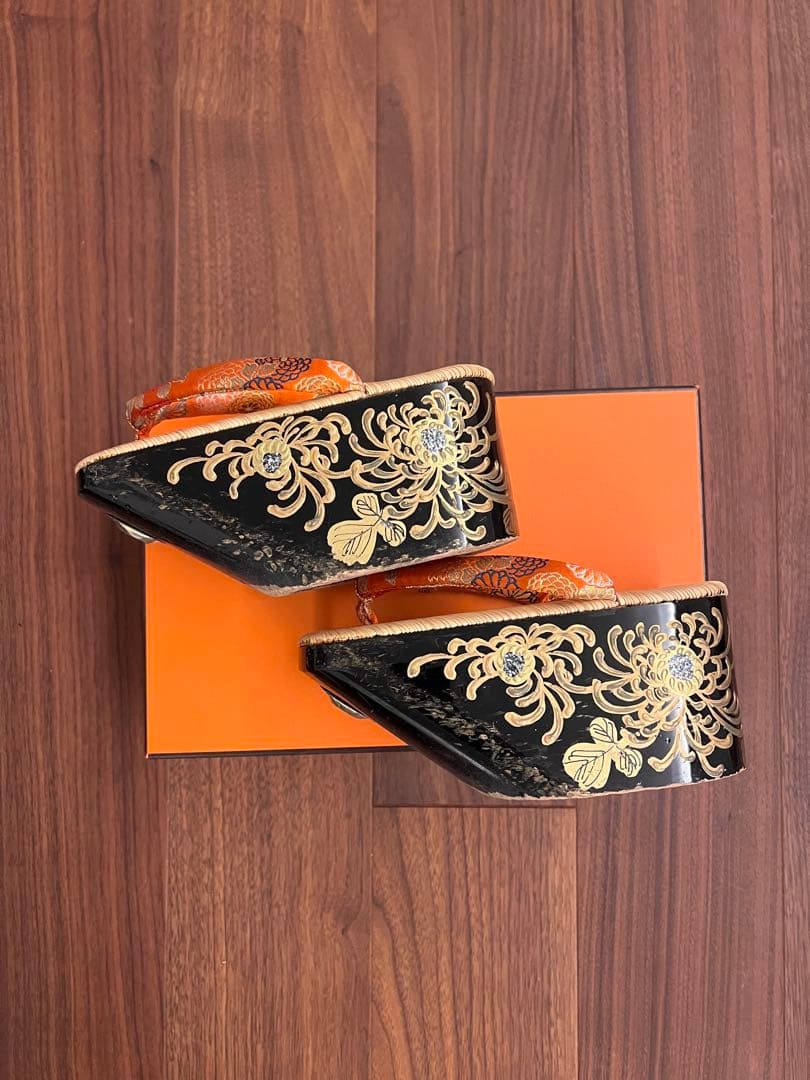 七五三　ぽっくり　おこぼ　最高級品　金蒔絵、螺鈿細工　アンティークおはりばこ