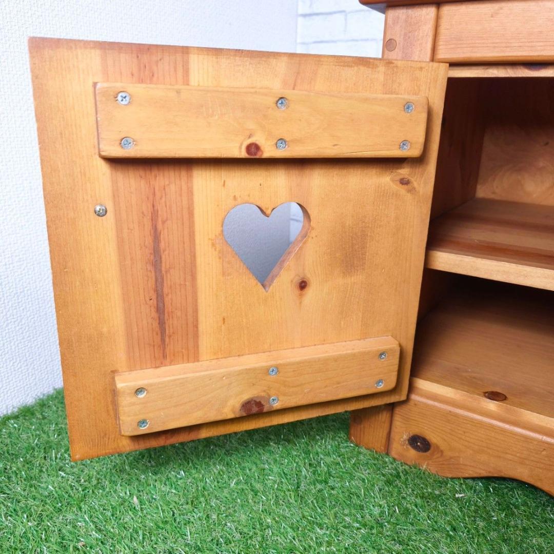 カントリー家具 ハート型 TV オーディオラック2段 木製