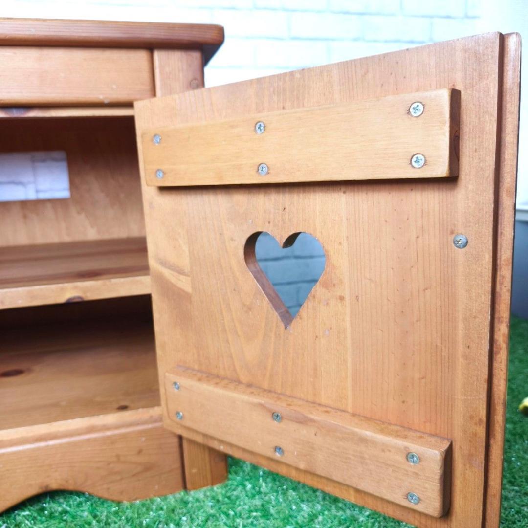 カントリー家具 ハート型 TV オーディオラック2段 木製