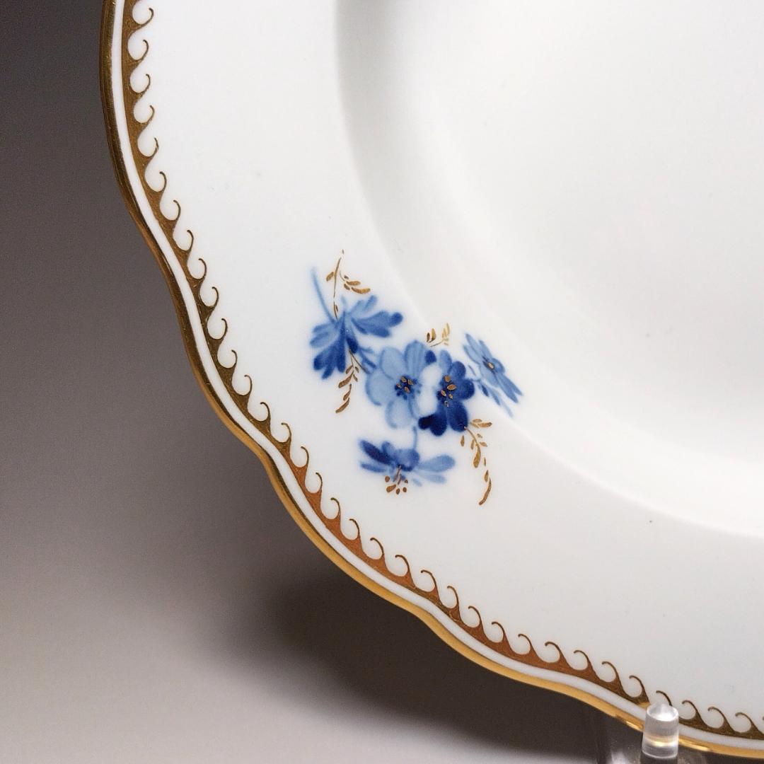 マイセン Meissen 1940年頃 カマユブルー金彩花絵 スーププレート