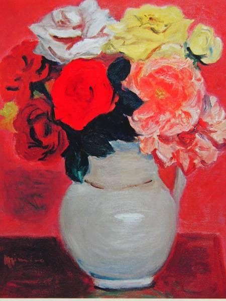 耳野卯三郎、ばら、超希少額装用画版、新品額装付