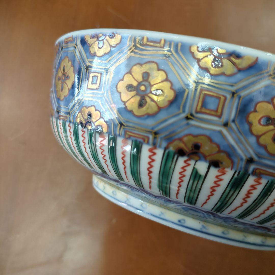 骨董 古伊万里 恵比寿様 縁起柄 金彩 染錦 鉢 大鉢 器 美品 - メルカリ