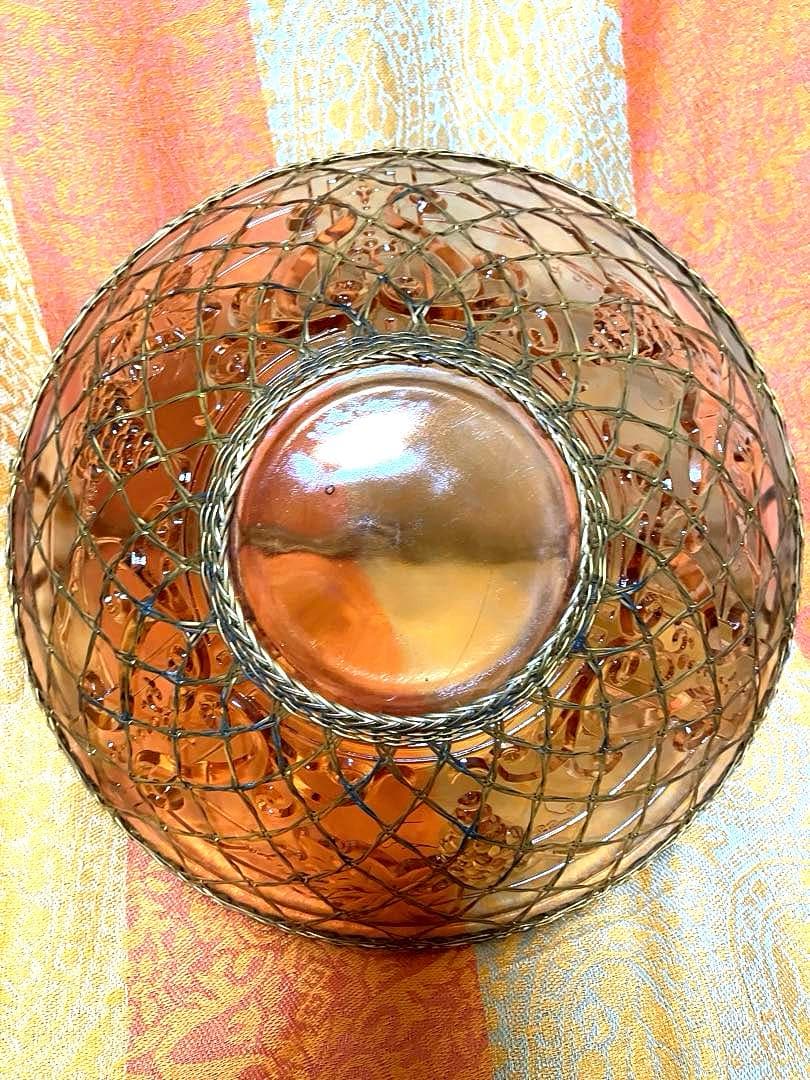 フルーツ皿　菓子皿　ガラス製　ぶどう柄　ヴィンテージ　アンティーク