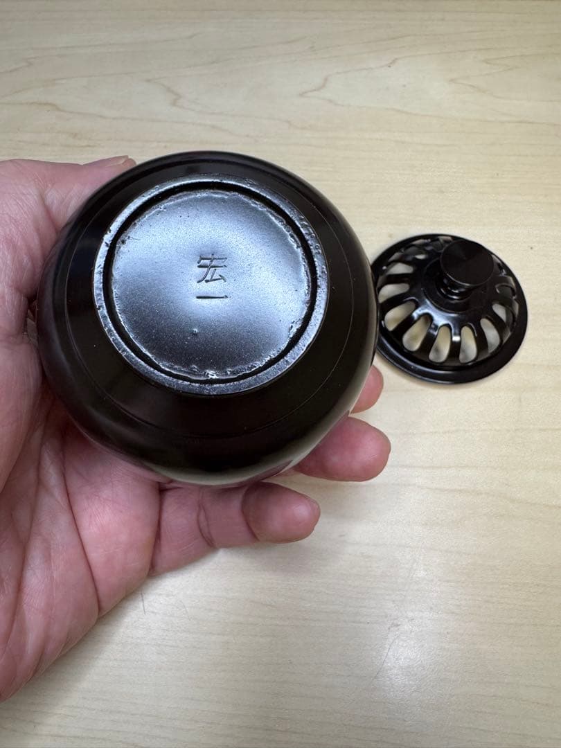 《 新品 》高岡銅器 香炉 玉胴型 波千鳥 蒔絵仕上 正晴堂 宏一作