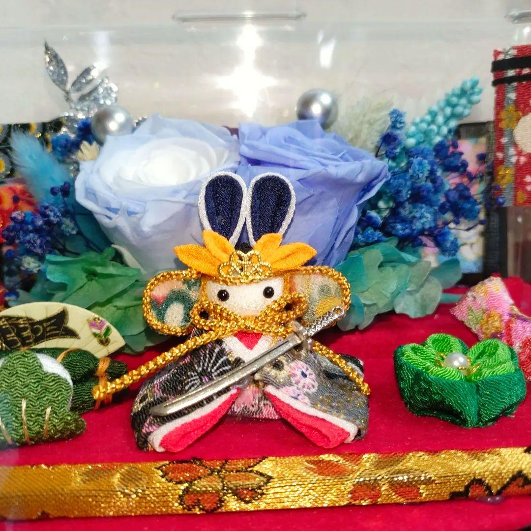 ✦端午の節句・我は武士なり！(ちりめん細工)ブリザーブドアレンジ⑤