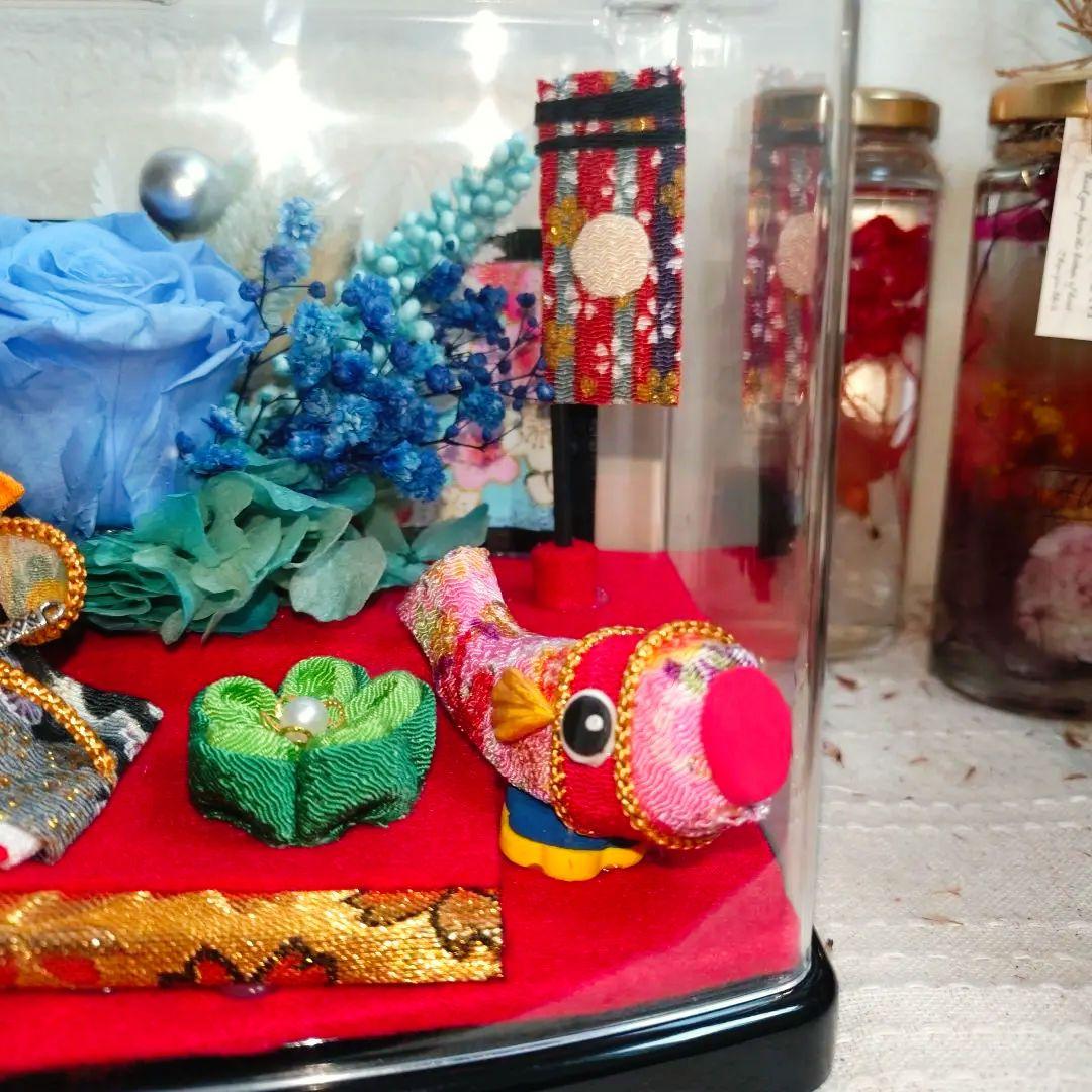 ✦端午の節句・我は武士なり！(ちりめん細工)ブリザーブドアレンジ⑤