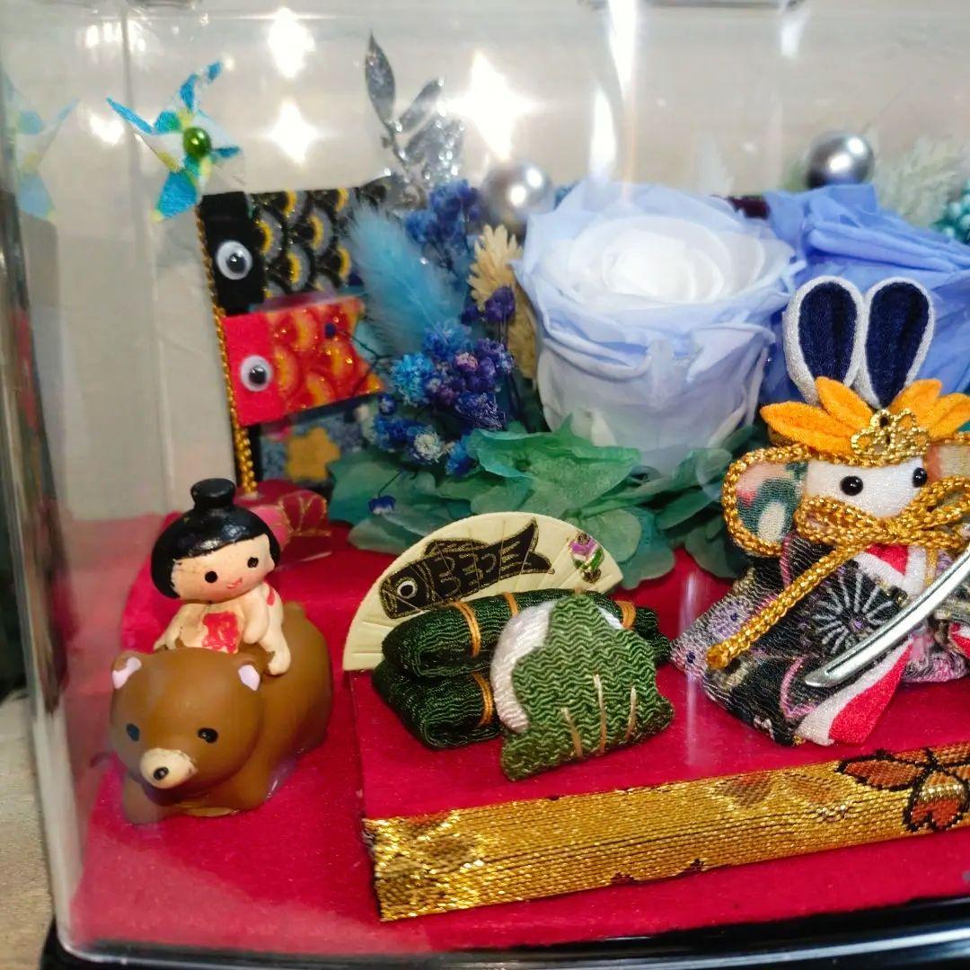 ✦端午の節句・我は武士なり！(ちりめん細工)ブリザーブドアレンジ⑤